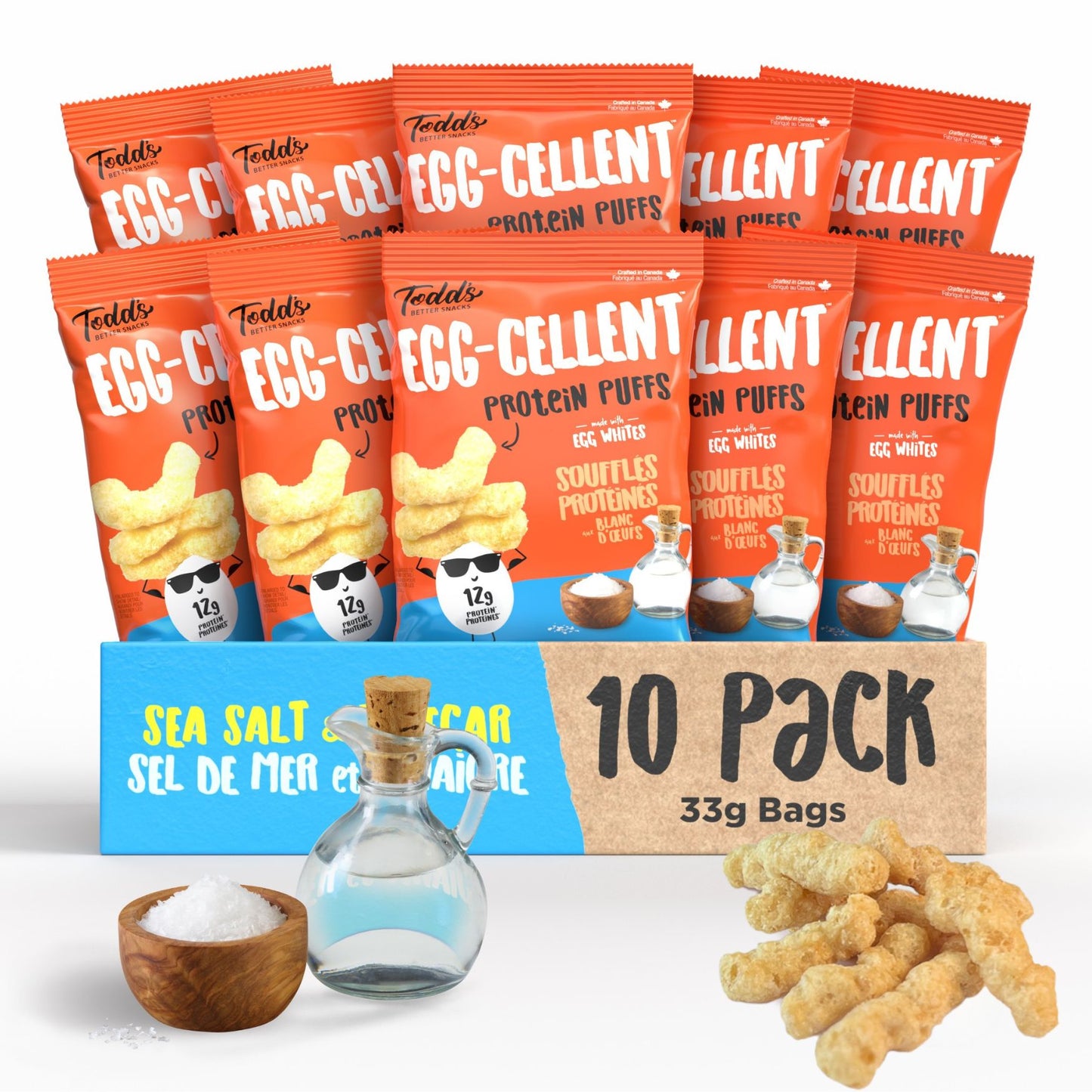 Sea Salt & Vinegar Protein Puffs (sold in 4 and 10 packs)