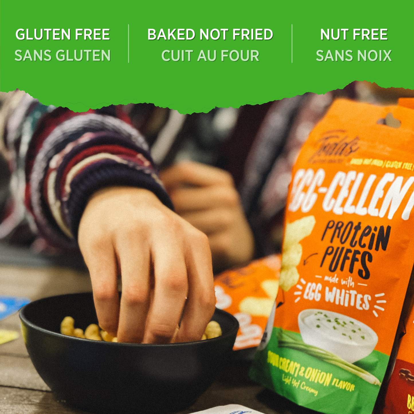 Sour Cream & Onion Protein Puffs (sold in 4 and 10 packs)