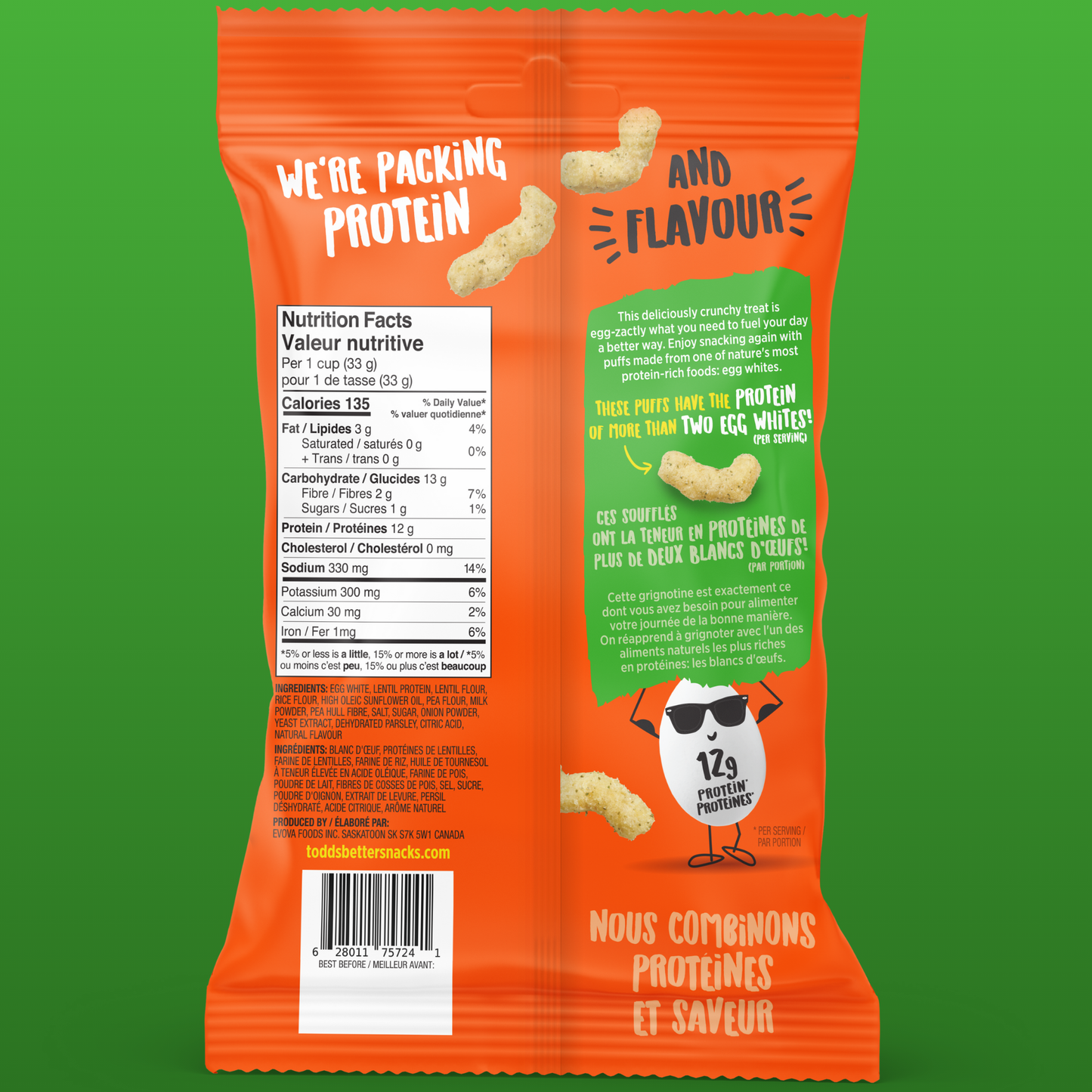 Sour Cream & Onion Protein Puffs (sold in 4 and 10 packs)