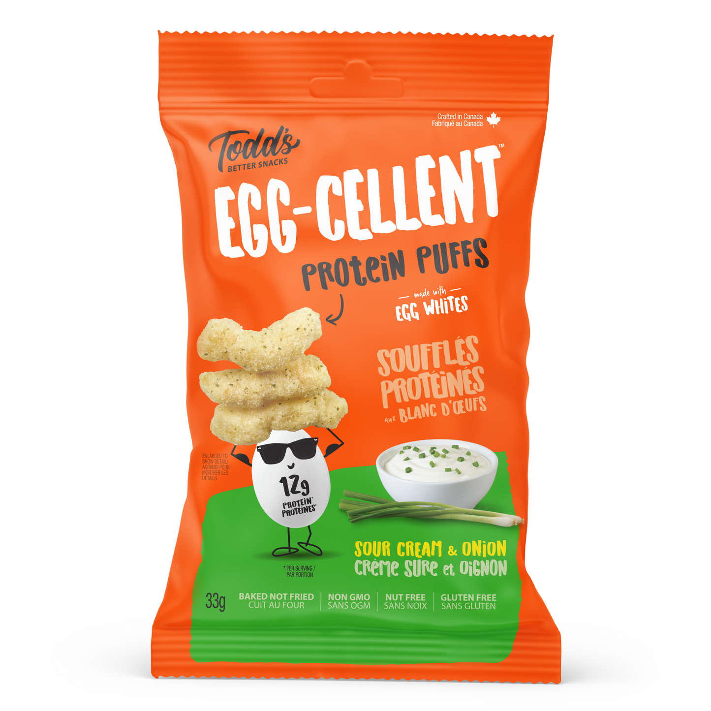 Sour Cream & Onion Protein Puffs (sold in 4 and 10 packs)
