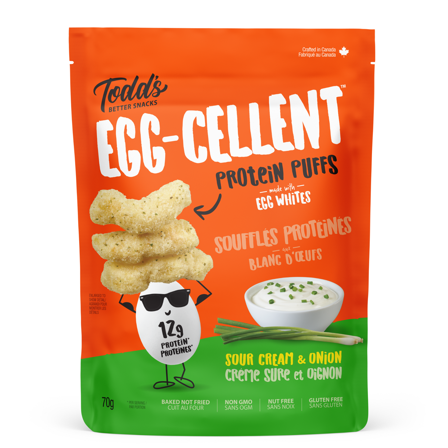 Sour Cream & Onion Protein Puffs (70g) 4 Bags per Pack